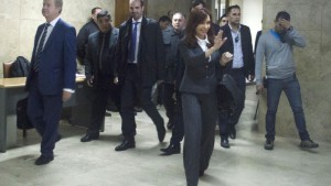 Cristina en Tribunalds, en abril, cuando fue citada por Bonadio.