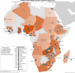 Inversiones chinas en África (fuente: Business Insider).