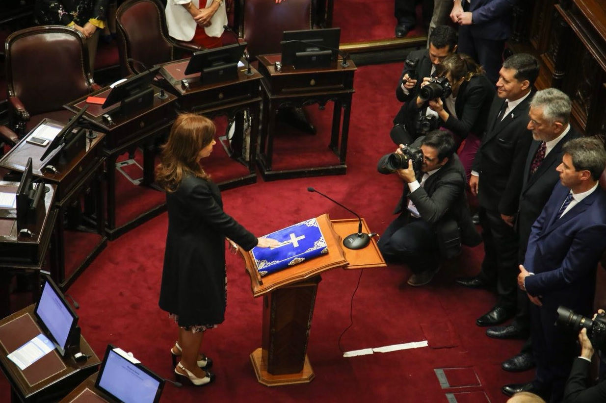 Cristina, en su jura como senadora.