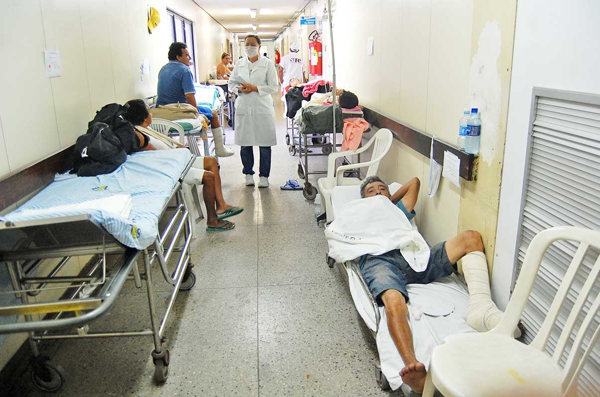 Un hospital en Brasil. Tampoco le cobran a extranjeros, aunque la atención pública es mala.