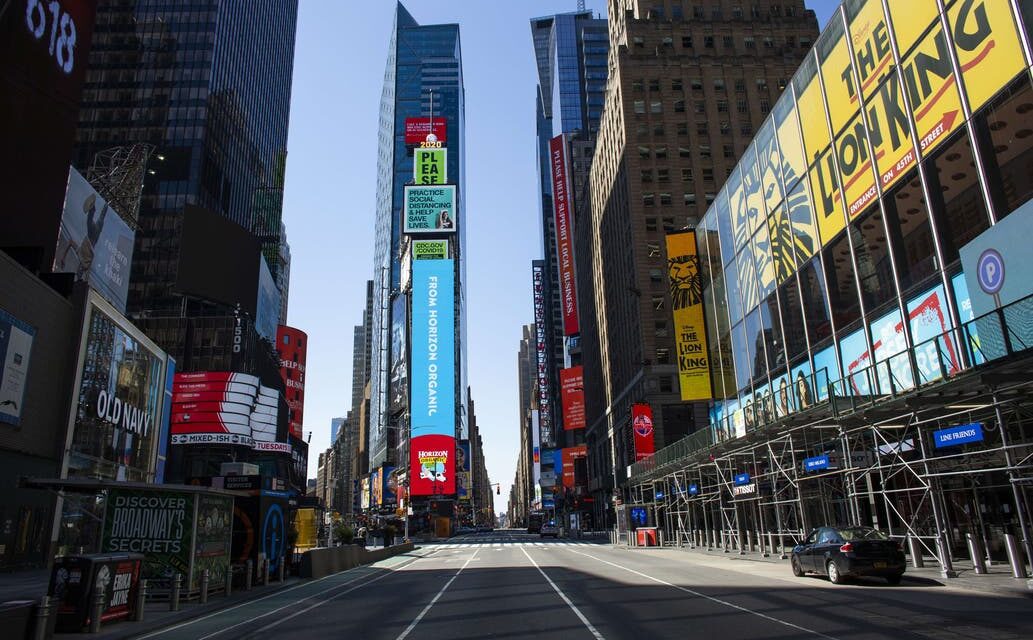 Times Square: por el coronavirus, un año nuevo distinto