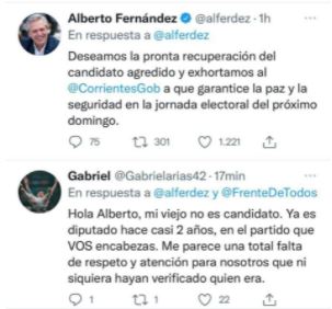 El hijo de Miguel Arias cruzó al presidente Alberto Fernández por su error al llamarlo "candidato"