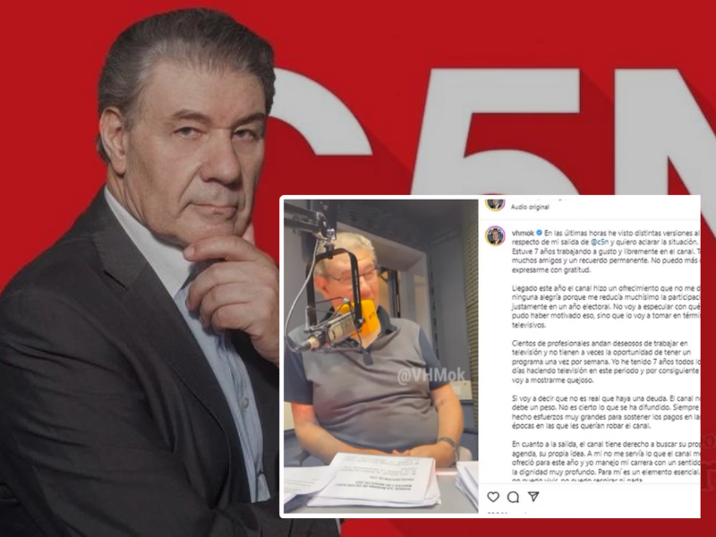 Víctor Hugo confirmó su salida de C5N: el escandaloso posteo en sus redes