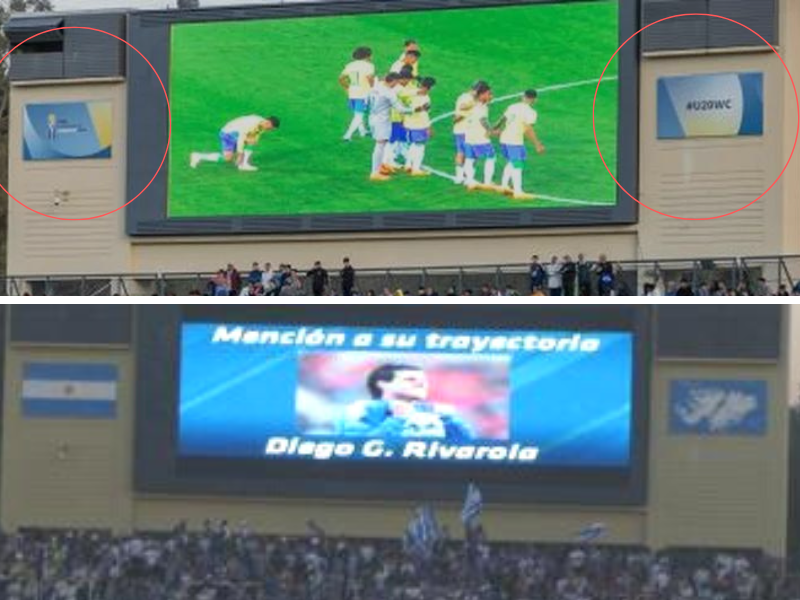 ¿Por qué taparon la bandera de Argentina y la imagen de las Islas Malvinas en el estadio de Mendoza?